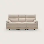 Cream Aquaclean fabric manual recliner sofa Rustica Furniture