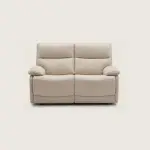 2 seater Cream Aquaclean fabric manual recliner sofa Rustica Furniture