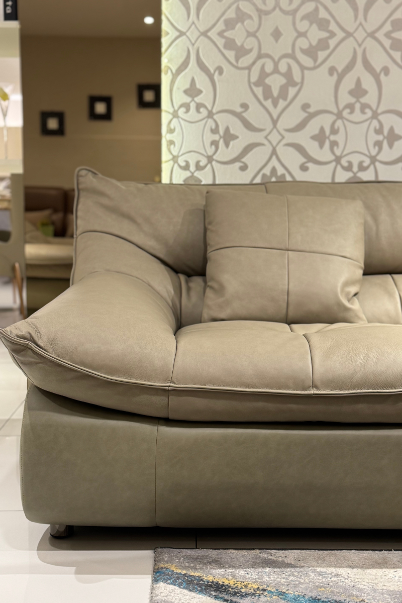 KS-236 4 Seater Sofa | Premium Semi-Aniline Leather