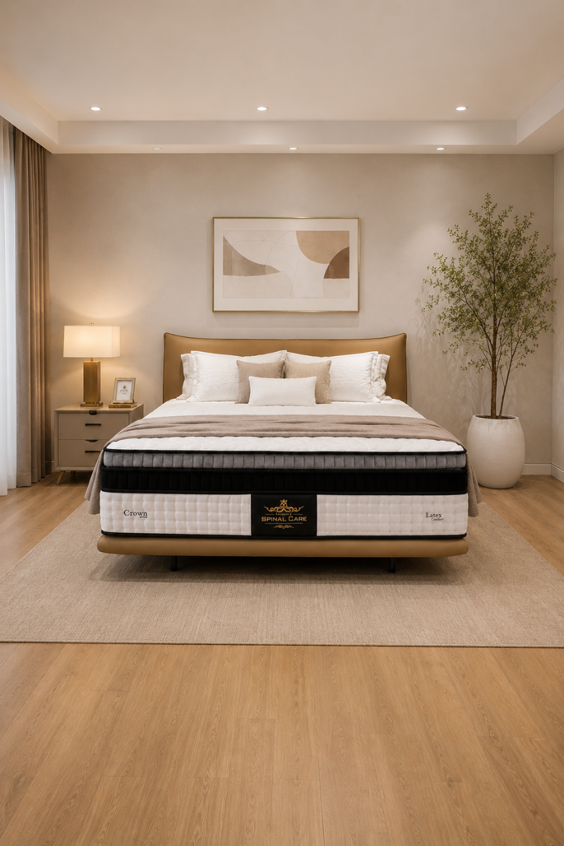 Rustica Crown mattress with background