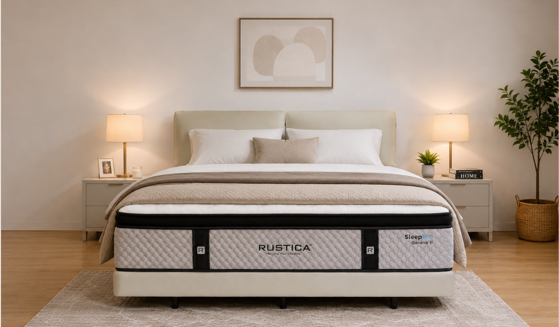 Rustica Sleep Pro Gevena II mattress with background (1110×650)