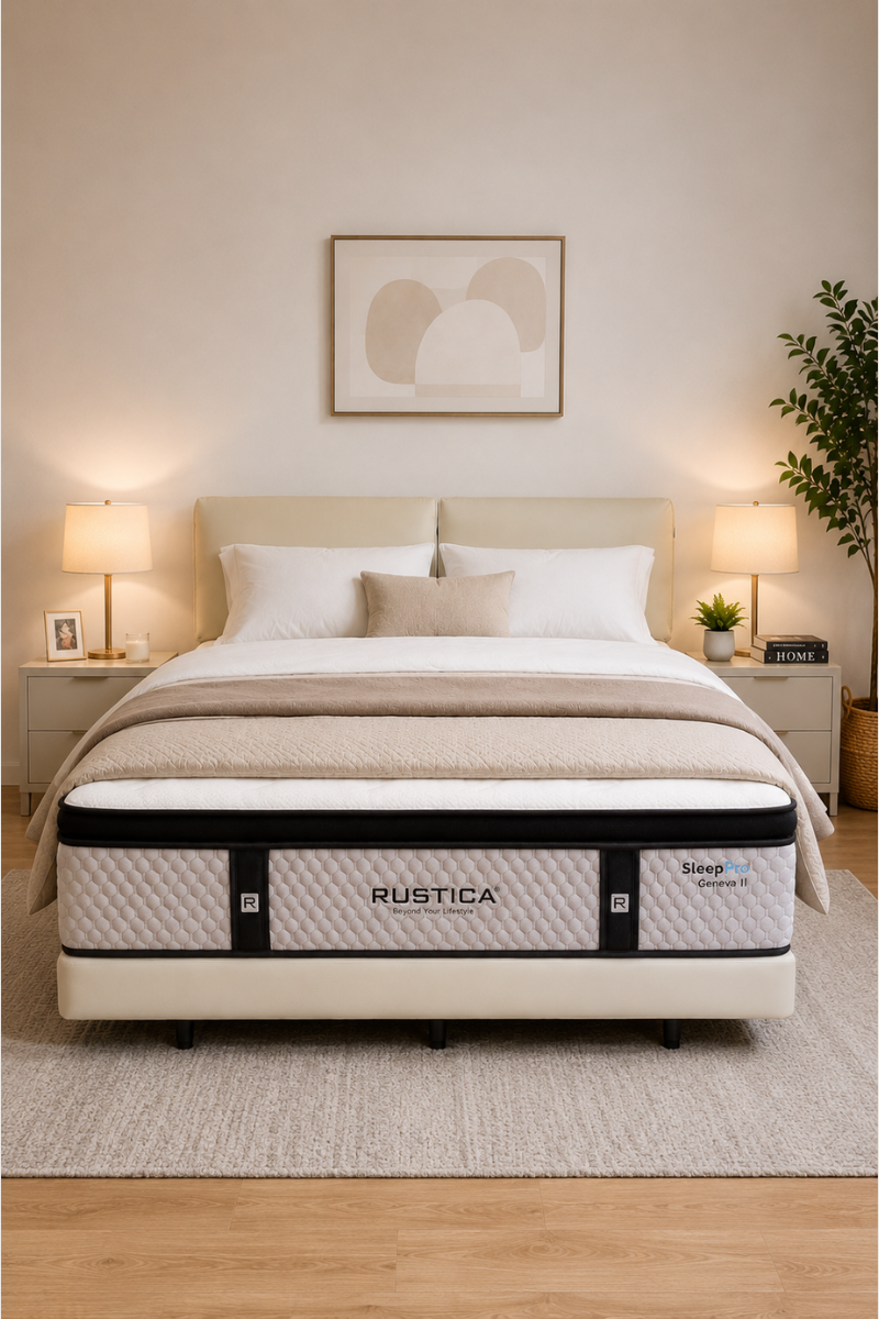 Rustica Sleep Pro Gevena II mattress with background