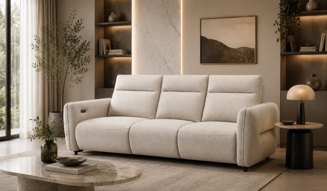 Lennox Aquapro Fabric 3 Seater Power Recliner Sofa(sr)