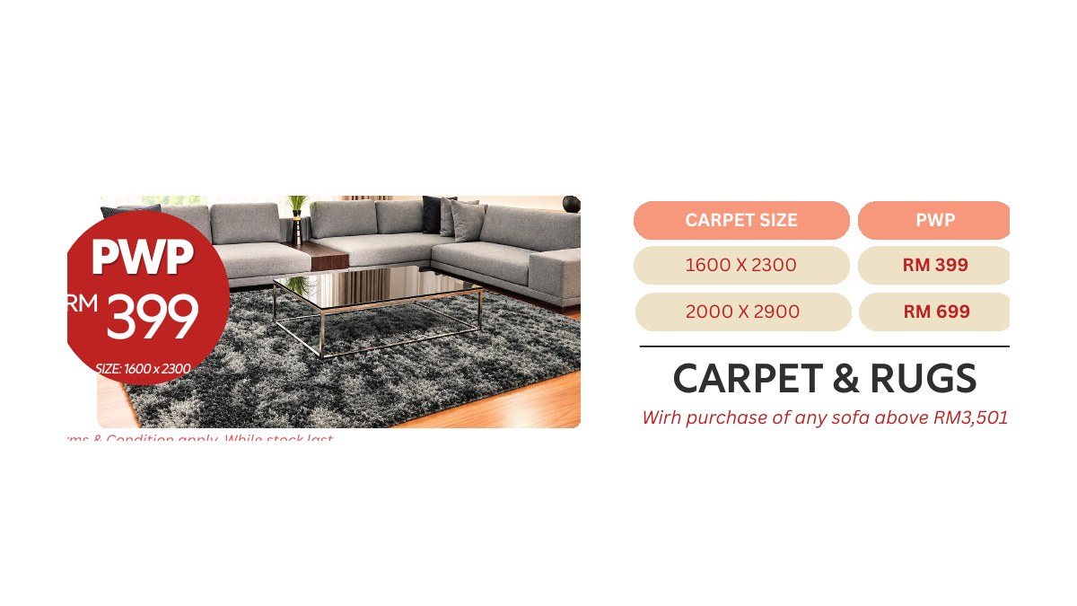 21st Anniversary PWP carpet and rug offers
